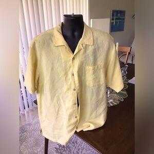 Tommy Bahama Short Sleeve Camp Shirt Buttery Yellow medium